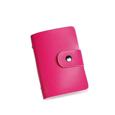 Imagem de Organizador Porta-cartões de Couro PU Elegante com 24 Compartimentos Estojo para Cartões Crédito e Identidade Profissional Homens Mulheres