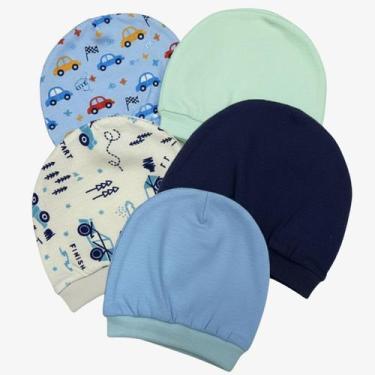 Imagem de Kit 4 Toucas RN Bebê Recém Nascido  Gorro Antialérgico Macio e Confort
