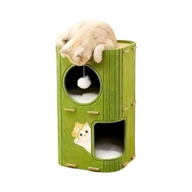Imagem de Condomínio Para Gatos Em Forma De Árvore 3D Grande Com Postes De Arran