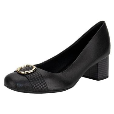 Imagem de Sapato feminino salto grosso usaflex ma0804, Preto, 36