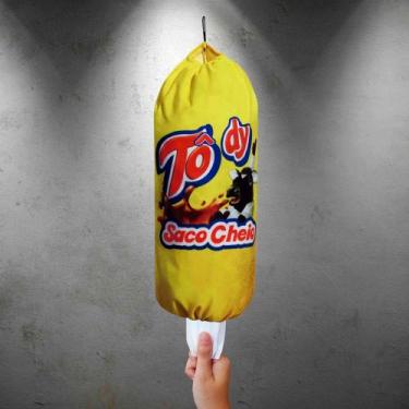 Imagem de Puxa Saco Porta Sacola Divertido Personalizado Com Gancho Para Cozinha