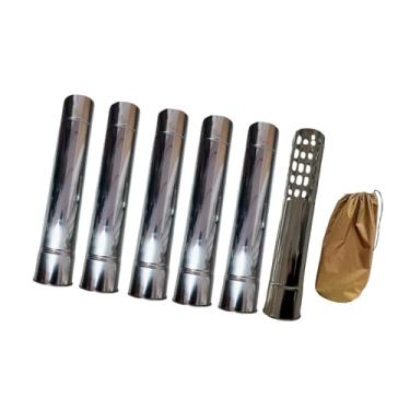 Imagem de UGPLM Tubo de aço inoxidável para fogão, acessórios para fogão de camping, tubo corta-faíscas para uso externo.