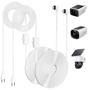 Imagem de Adaptador de alimentação de 9 m compatível com eufy SoloCam S220/S340/C210/E30, câmera interna Eufy S350/C210/C220, 3/S330/S3 Pro/3C/S300, cabo de alimentação tipo C à prova d'água, cabo de