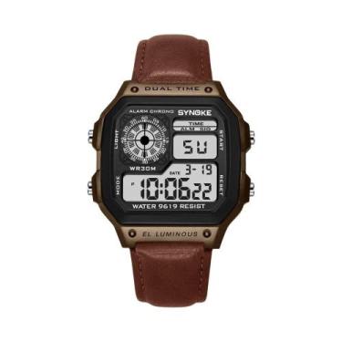 Imagem de Relógio Digital LED Luminoso À Prova D'Água Para Homens SYNOKE, Estilo