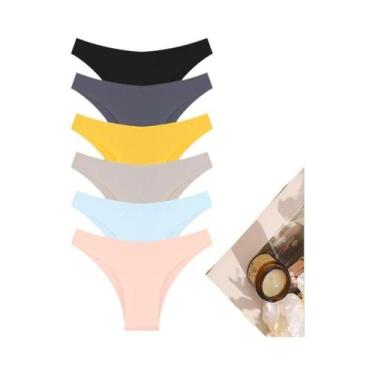 Imagem de Conjunto De 6 Calcinhas Sem Costura De Seda Gelada De Cintura Baixa, R