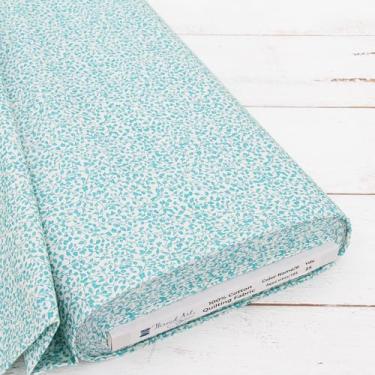 Imagem de Tecido acolchoado de algodão premium com corte de 3 jardas vendido por The Yard - Coleção Vintage Threads - 111,8 cm de largura - 100% algodão - Quilting, costura, artesanato - Aqua Vine