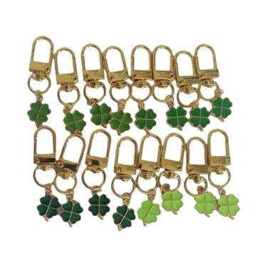 Imagem de Chaveiro Trevo Verde 10 Peças, Pingente Fofo Para Bolsa, Chaveiro De L