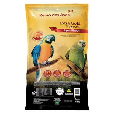 Imagem de Ração Reino das Aves Extra Gold Parrots para Pássaros - 6 kg