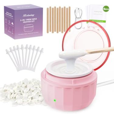 Imagem de Kit de cera de cabelo de nariz, mini kit de depilação para mulheres e homens com contas de 100 g, 10 aplicadores, 10 bastões de cabelo para nariz, máquina de aquecimento de cera protable para remoção