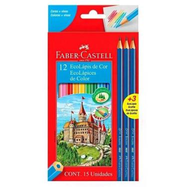 Imagem de Lápis De Cor 12 Cores Com 3 Lápis De Escrever- Faber Castell