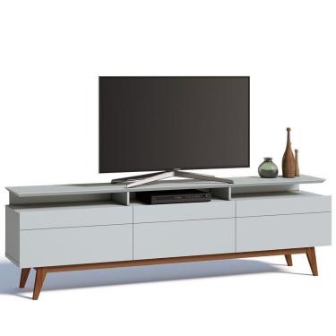 Imagem de Rack Classic 218cm 3 Gavetas Com Prateleira Branco Imcal