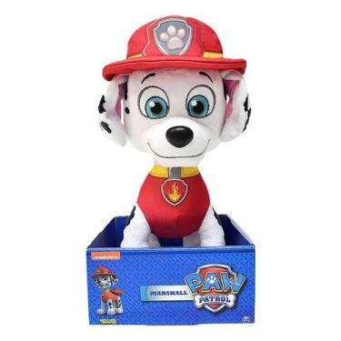 Imagem de Pelúcia Brinquedo Infantil Patrulha Canina Paw Patrol Marshall Criança
