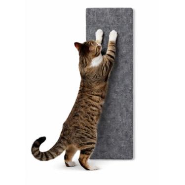Imagem de Arranhador de Parede Vertical para Gatos 51x18cm Cinza Fixação Segura Espaço Econômico - Coisas para Gato Anti-Desgaste