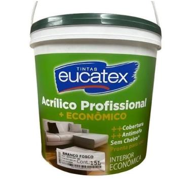 Imagem de Tinta Acrilica Fosco Economico Branco 15l Eucatex