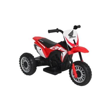 Imagem de Moto Elétrica Infantil Honda Vermelha 3 Rodas CRF 6V 942304 Bel - Belf