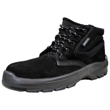 Imagem de Botina Preta Nobuck com Bico de Plastico PU Bidensidade N39 - Bracol