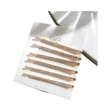 Imagem de Presilhas De Cabelo Em Liga Metálica Com Strass Dourado E Prateado Par