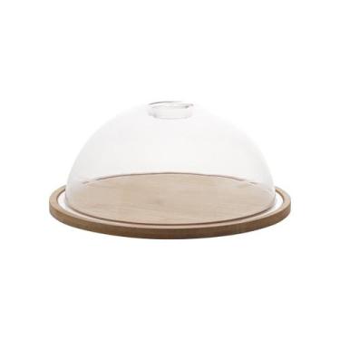 Imagem de Queijeira Bambu Tampa Acrílico Lyor 23,5cm Porta Queijo