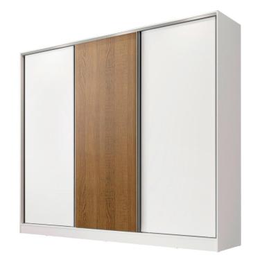 Imagem de Guarda Roupa Casal Royale MDF 3 Portas Correr Branco Madesa