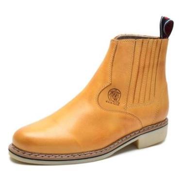 Imagem de Bota Botina Couro Liso Nobuck Cano Curto Solado Costurado Conforto-Unissex