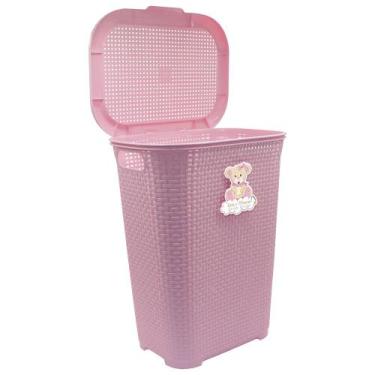 Imagem de Cesto Organizador Roupas 30L Com Tampa Infantil Bebê - Monte Libano, R