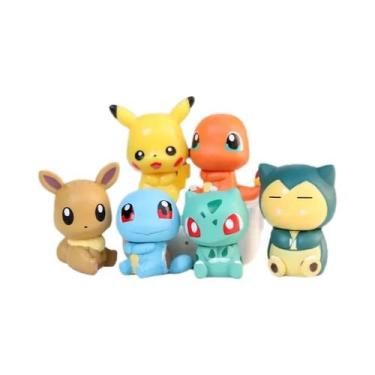 Imagem de Figuras De Pokémon 6 Peças, Bonecos De Ação Pikachu, Charmander E Squi