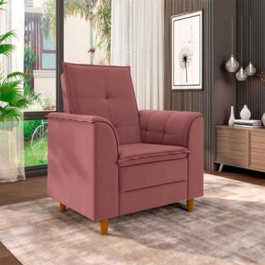 Imagem de Poltrona de Amamentação Com Puff Bebê Pé Palito Cloe Veludo - Isa Esto