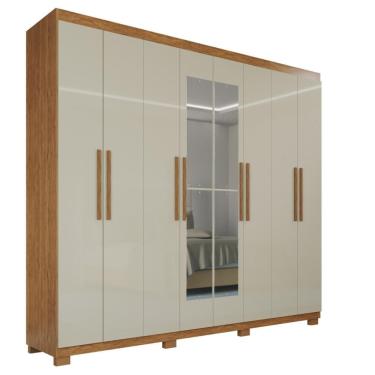 Imagem de Guarda-roupa Casal 100% Mdf 8 Portas E 4 Gavetas Heros Com Espelho