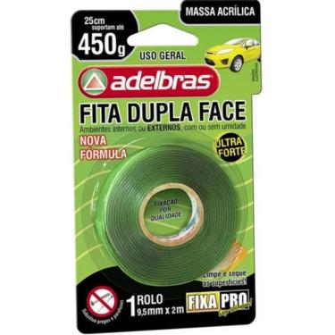 Imagem de Fita Dupla Face Massa Adesiva Fixa PRO 9,5MM X 2M Adelbras