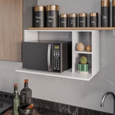 Imagem de Suporte para Microondas Laila Branco Maderatto Móveis