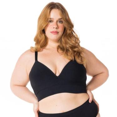 Imagem de Sutiã plus size bojo triangulo sem aro trifil, 54, Preto