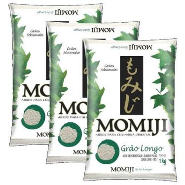 Imagem de kit 3 ARROZ aponês ORIENTAL MOMIJI TIPO 1 GRAO LONGO 1KG