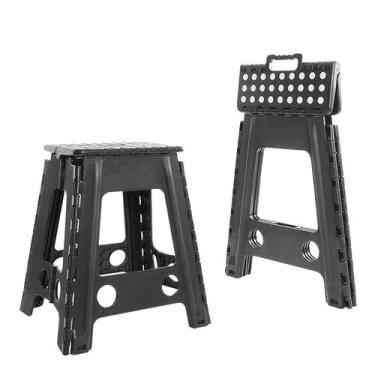 Imagem de Banqueta Banco Dobrável Portátil 45cm com Alça Multiuso Resistente até