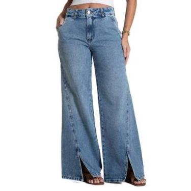 Imagem de Calça Jeans Sawary Wide Leg - 281627 - Azul médio 38-Feminino