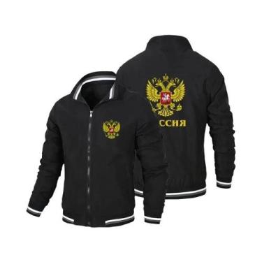 Imagem de Jaqueta Casual Masculina Com Zíper, Windbreaker Russian Eagle, Outono 