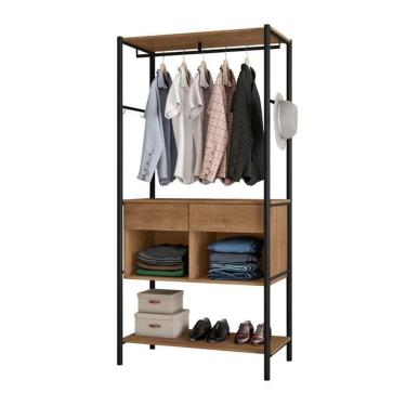 Imagem de Guarda Roupa Closet Solteiro Paris New Preto Demolição - Artefamol
