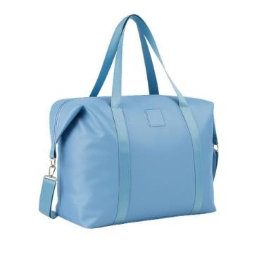 Imagem de Bolsa Feminina Grande Yins YS24028 para Viagem e Academia, Azul, Claro