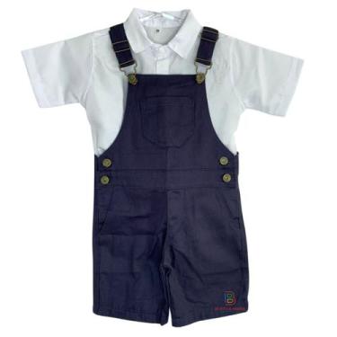 Imagem de Macacão Jardineira Infantil Unissex Jeans - Varias Cores - Bento E Mar