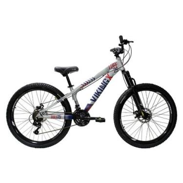 Imagem de Bicicleta Aro 26 Bike Vikingx Freeride Freio a Disco , Prata, Azul, TU