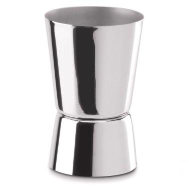 Imagem de Copo Shot Dosador Duplo 50 E 25 Ml De Aço Inox Ideal Para Preparar Drinks Receitas Shot Coquetel Bar