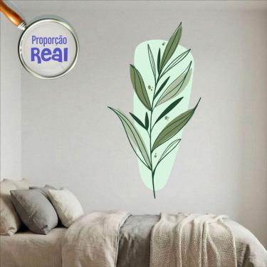 Imagem de Adesivo Floral Boho Verde Estilo Nórdico 79x150 Minimalista Mod.03