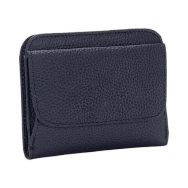 Imagem de Carteira Feminina De Couro Genuíno Multifuncional Pequena Dobrável Com