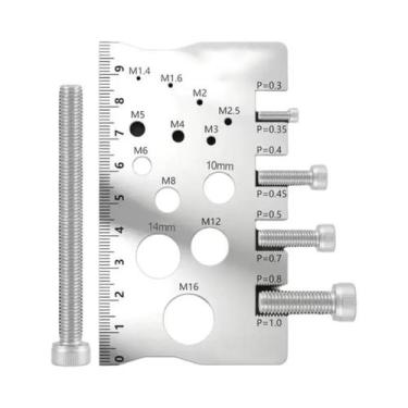 Imagem de Régua Medidora De Passo De Rosca Em Aço Inoxidável Para Parafusos E Po