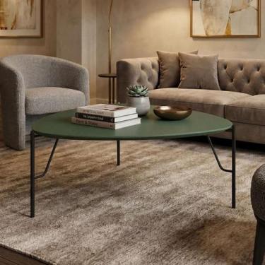 Imagem de Mesa de Centro 36cm para Sala 100% MDF com Pés em Metal - Casa Lar Inc
