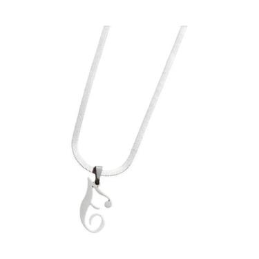 Imagem de Colares Femininos De Letra Inicial Em Prata, 26 Letras Do Alfabeto, Co