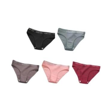 Imagem de Conjunto De 5 Calcinhas De Algodão plus Size Para Mulheres, Cintura Ba