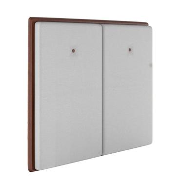 Imagem de Cabeceira Estofada Casal 140 Cm Coral Corino Branco