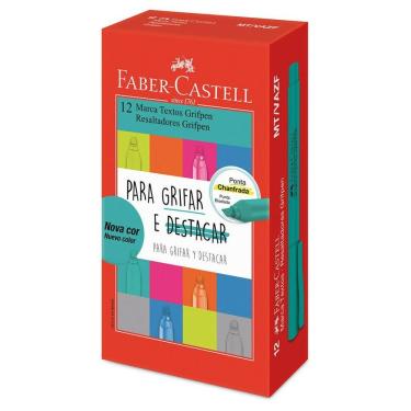 Imagem de Marca Texto Faber-Castell Grifpen Ponta Fina Corpo Ergonômico Traço Suave Caixa com 12...