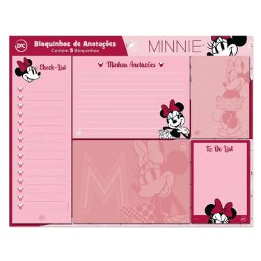 Imagem de Bloco de Anotações DAC Minnie Destacável com Folhas Grossas 29,5 cm X 21 cm Bandeja com 5 Modelos 100 Unidades Estampado