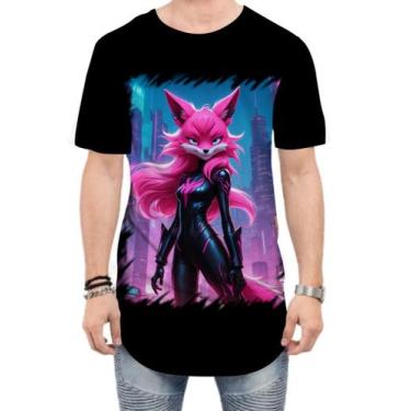 Imagem de Camiseta Longline Raposa Humanóide Vaporwave 2 - Kasubeck Store®, M